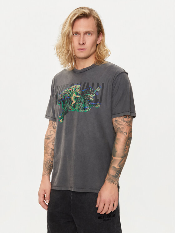 Just Cavalli Just Cavalli T-Shirt 76OAHE03 Grau Regular Fit