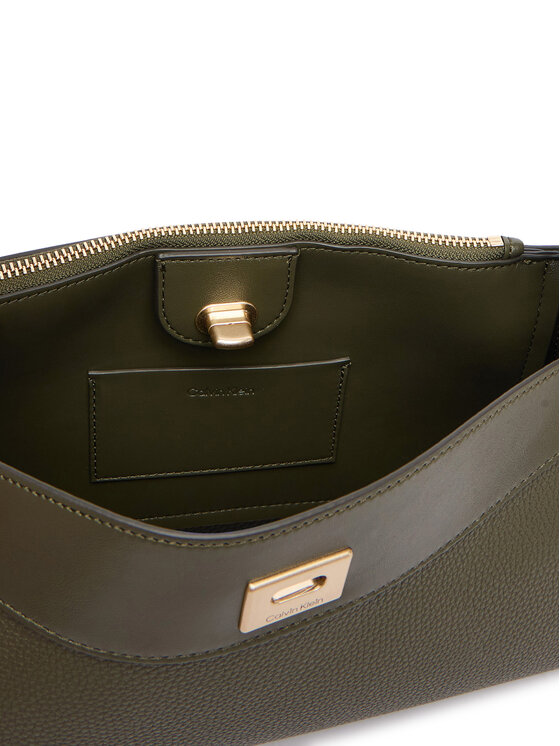 Calvin Klein Calvin Klein Torebka Mix Media Shoulder Bag LV04F3886G Zielony ciemny