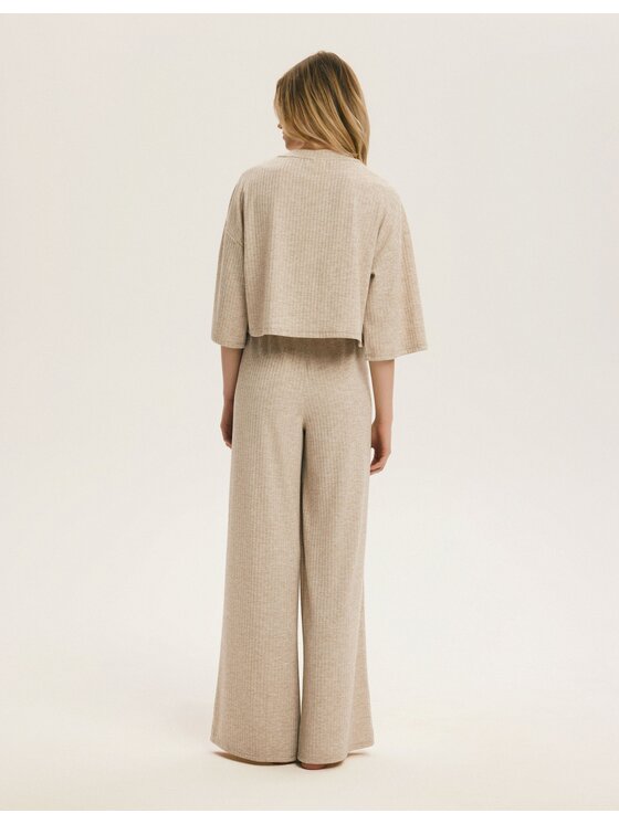 Esotiq Esotiq Piżama 44034 Beżowy Relaxed Fit