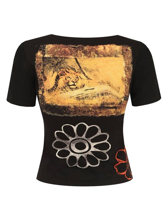 Potis & Verso Potis & Verso T-Shirt Noemi Czarny Regular Fit
