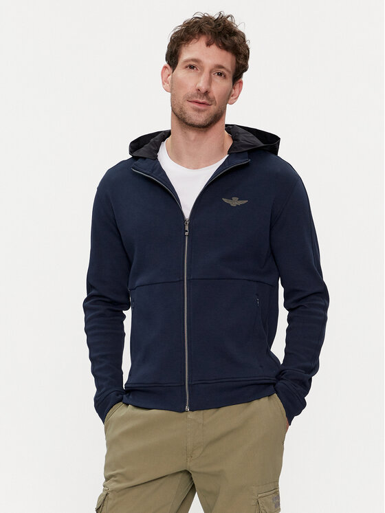 Aeronautica Militare Aeronautica Militare Majica dugih rukava 241FE1867P329 Tamnoplava Regular Fit