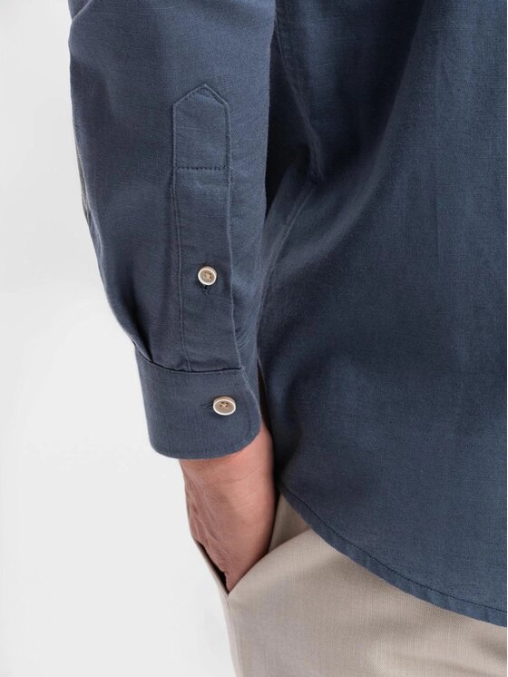 Ombre Ombre Koszula OM-SHCS-0134 Niebieski Regular Fit
