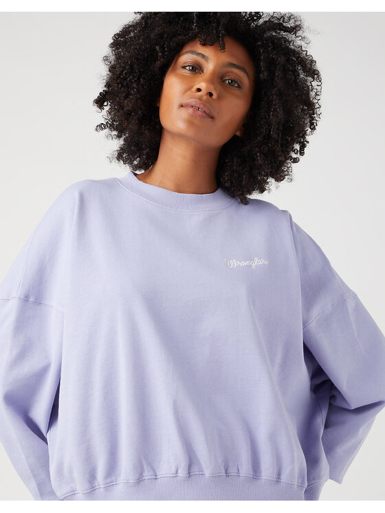 Wrangler Wrangler Felpa RELAXED SWEATSHIRT Viola Relaxed Fit