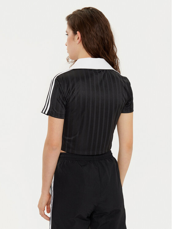 adidas adidas Majica adicolor Football Jacquard JD2606 Črna Slim Fit