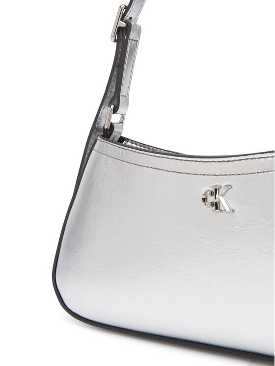 Calvin Klein Calvin Klein Soma Ck Metallic Small Shoulder Bag LV04F3304G Sudraba