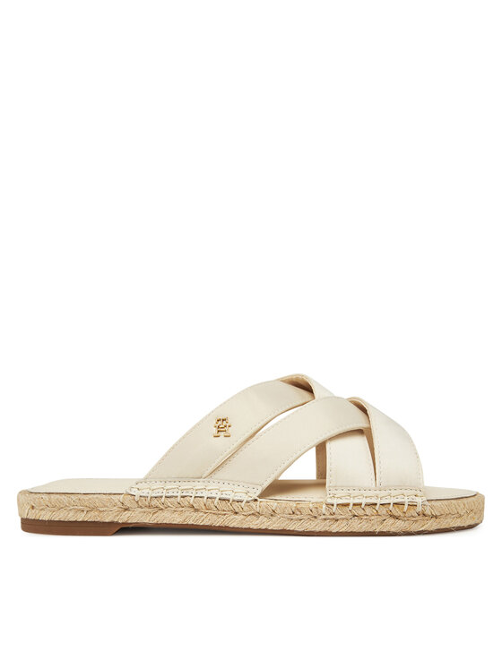 Tommy Hilfiger Tommy Hilfiger Espadrile Satin Espadrille Mule FW0FW08502 Bej