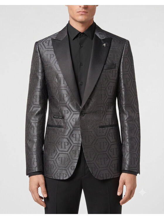 PHILIPP PLEIN PHILIPP PLEIN Marynarka 31560 Czarny Regular Fit