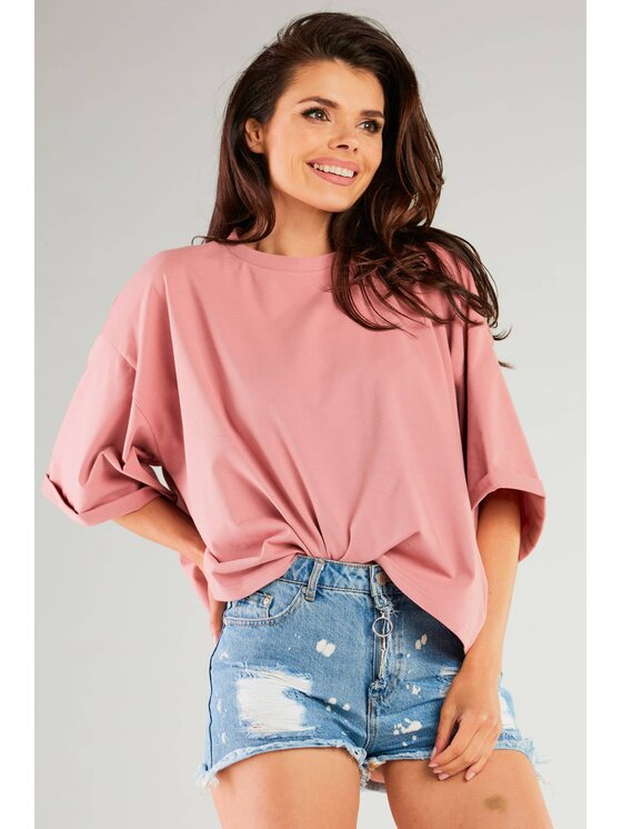 Infinite You Infinite You Bluzka M265 Różowy Basic Fit