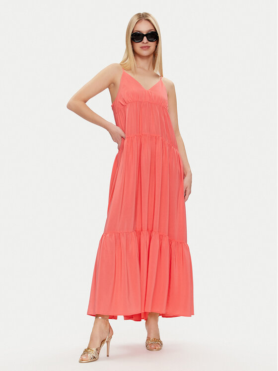 Sisley Sisley Letní šaty 43A2LV05P Korálová Loose Fit