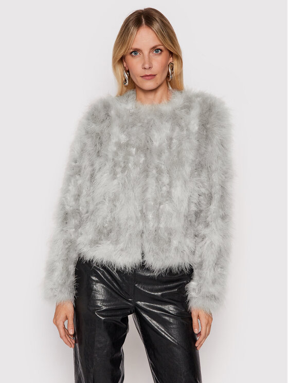 LaMarque LaMarque Кожено палто Deora Сив Relaxed Fit