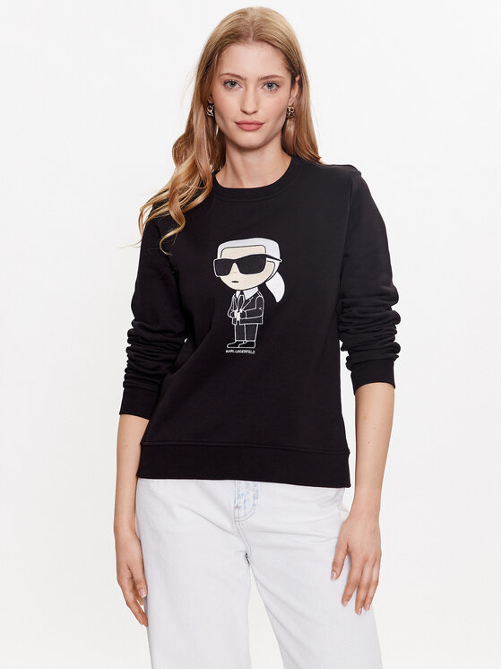 KARL LAGERFELD KARL LAGERFELD Mikina Ikonik 2.0 230W1800 Černá Regular Fit