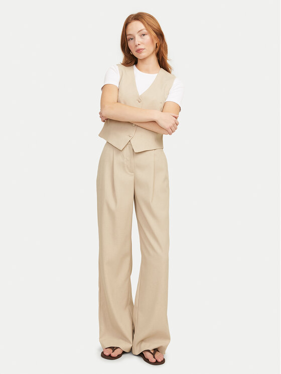 JJXX JJXX Pantaloni din material Ellis 12268837 Bej Wide Leg
