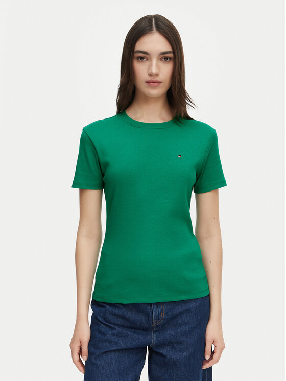 Tommy Hilfiger Póló New Cody WW0WW40587 Zöld Slim Fit