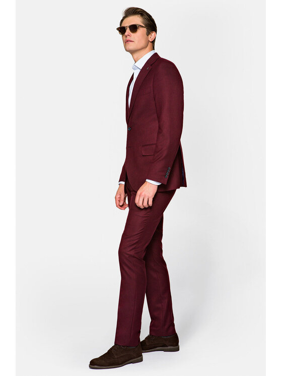 Lancerto Lancerto Garnitur Norwich Bordowy Regular Fit