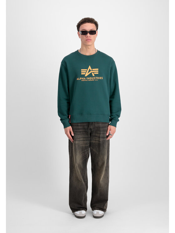 Alpha Industries Alpha Industries Bluza Basic Big Logo Sweatshirt Zielony Regular Fit