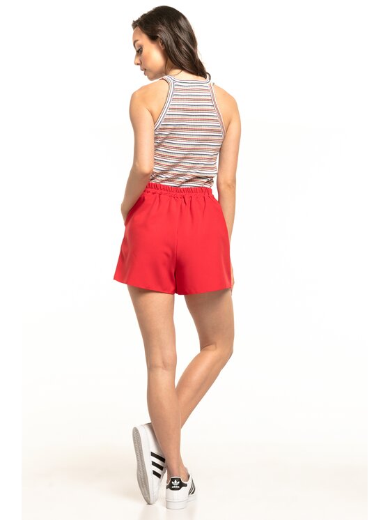 Tessita Tessita Szorty materiałowe T317 Czerwony Straight Fit