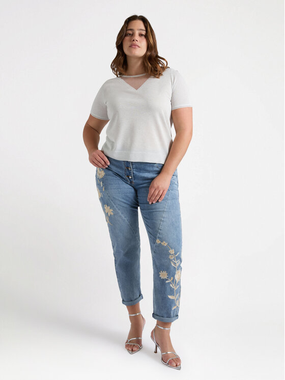Fiorella Rubino Fiorella Rubino Cardigan M547L007918N011 Bianco Boxy Fit