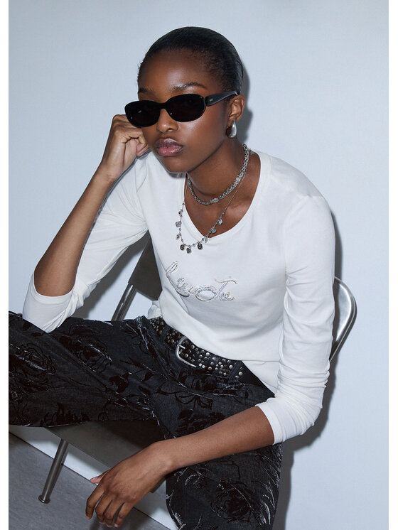 Liu Jo Liu Jo T-Shirt TF6245JS003L9291 Biały Regular Fit