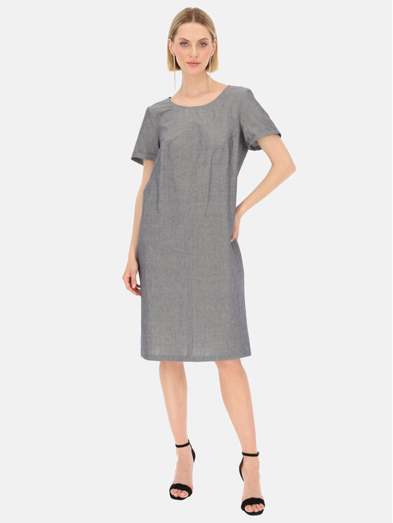 Potis & Verso Potis & Verso Sukienka letnia Rebeka Szary Regular Fit