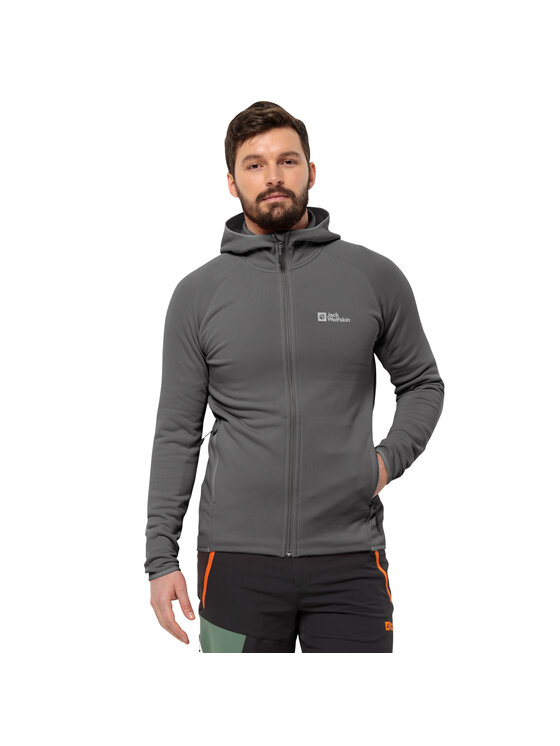 Jack Wolfskin Jack Wolfskin Felpa Jack Wolfskin Baiselberg Hooded FZ M Grigio Regular Fit
