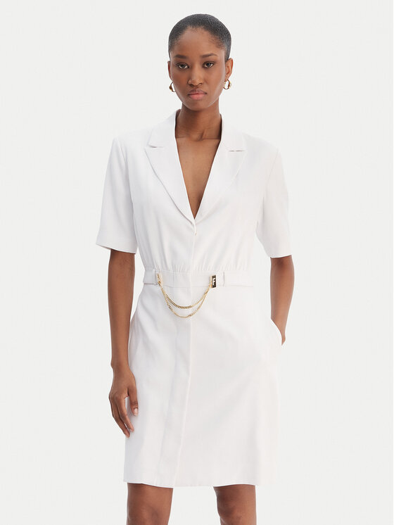 Fracomina Rochie cocktail FS25SD1001W47601 Alb Regular Fit