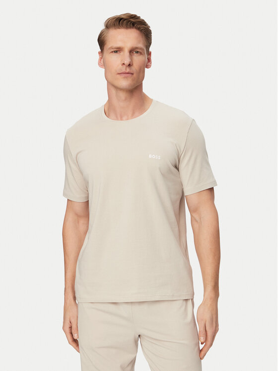BOSS BOSS Tricou Mix&Match 50515312 Bej deschis Regular Fit