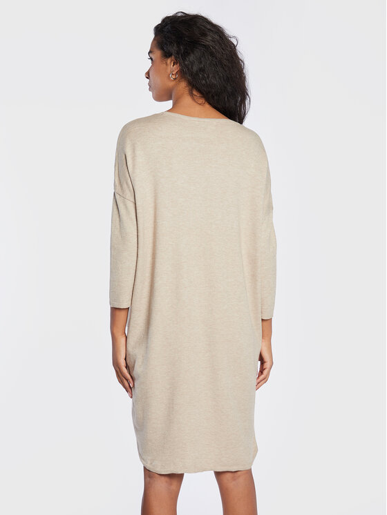 Moss Copenhagen Moss Copenhagen Sukienka dzianinowa Rachelle 16172 Beżowy Regular Fit
