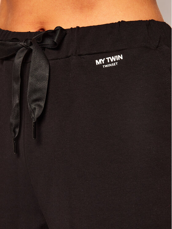 My Twin My Twin Teplákové kalhoty 201MT2122 Černá Regular Fit