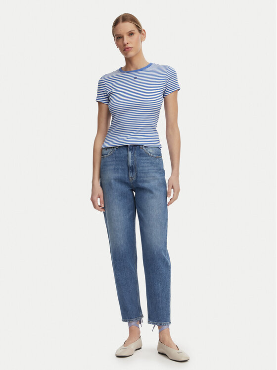 Tommy Jeans Tommy Jeans Blugi DW0DW22994 Albastru Mom Fit