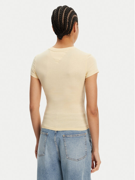 Tommy Jeans Tommy Jeans Majica Tonal Linear DW0DW20315 Rumena Slim Fit