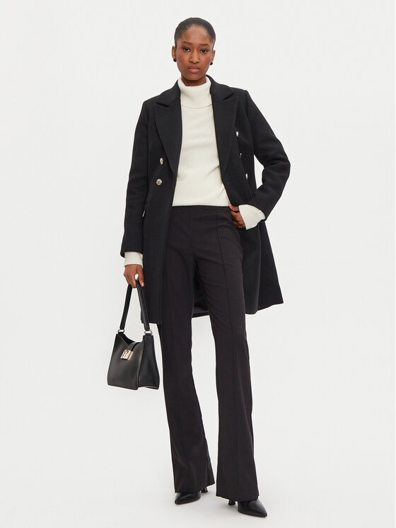 Morgan Morgan Palton de lână 242-GATI.F Negru Regular Fit