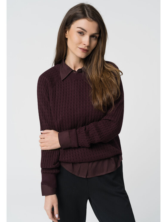 Volcano Volcano Sweter S-KAMA Fioletowy Regular Fit