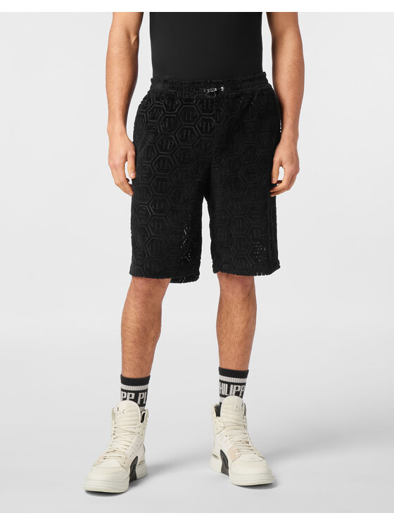 PHILIPP PLEIN PHILIPP PLEIN Szorty materiałowe 24355 Czarny Regular Fit
