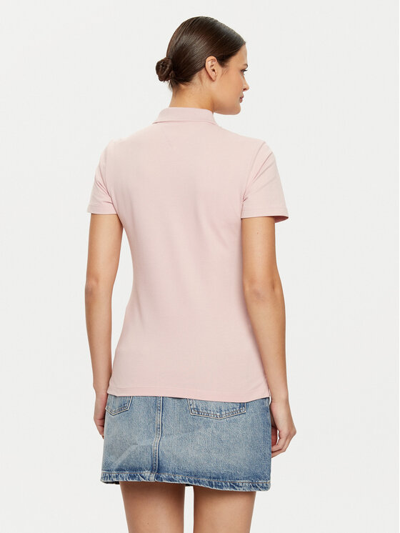 Tommy Hilfiger Tommy Hilfiger Polo WW0WW43930 Różowy Slim Fit