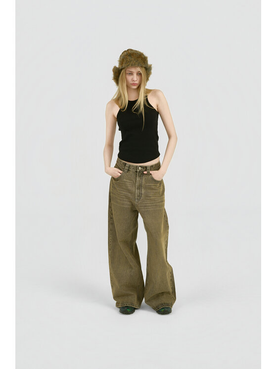2005 2005 Jeansy Baggy Fit Denim Brązowy Baggy Fit