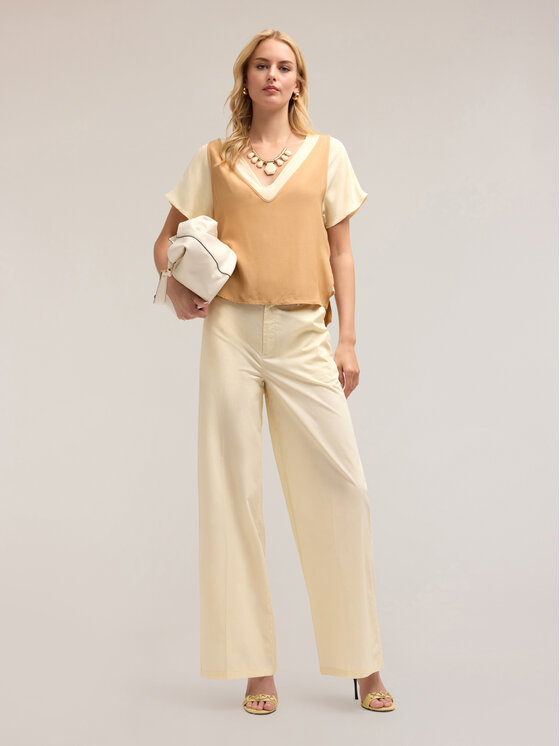 Motivi Motivi Pantaloni di tessuto P296Q103971N021 Bianco Over Fit