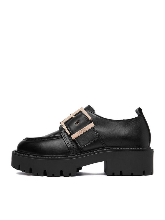 Guess Guess Loafersy EO-CI12-LEA-01 Czarny