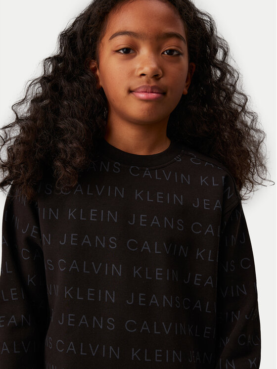 Calvin Klein Jeans Calvin Klein Jeans Kötött ruha Logo Aop IG0IG02665 Fekete Regular Fit