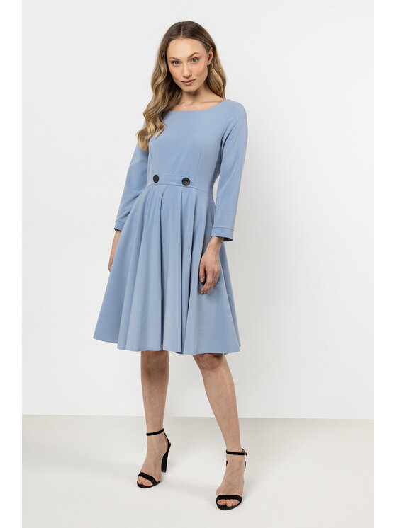 Awama Awama Sukienka koktajlowa A708 Niebieski Basic Fit