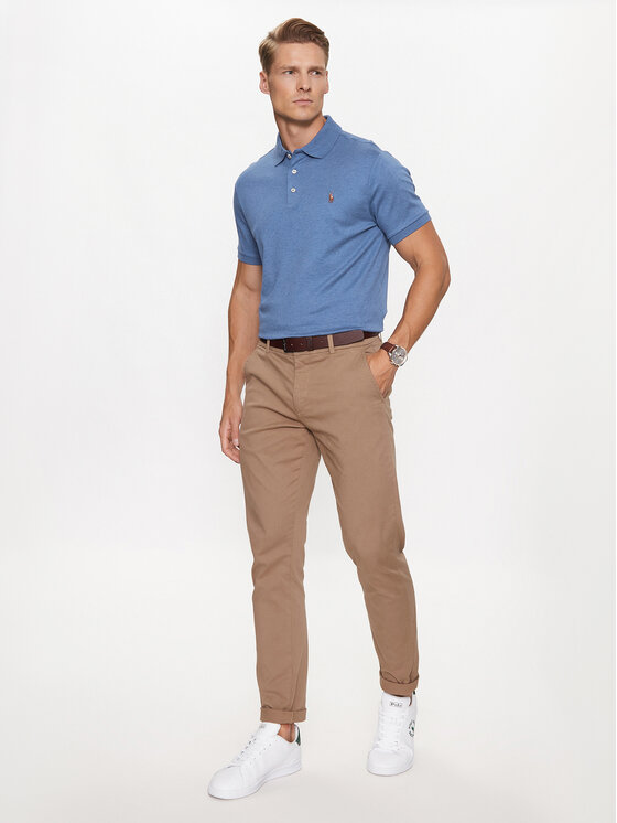 Polo Ralph Lauren Polo Ralph Lauren Тениска с яка и копчета 710713130008 Син Custom Slim Fit