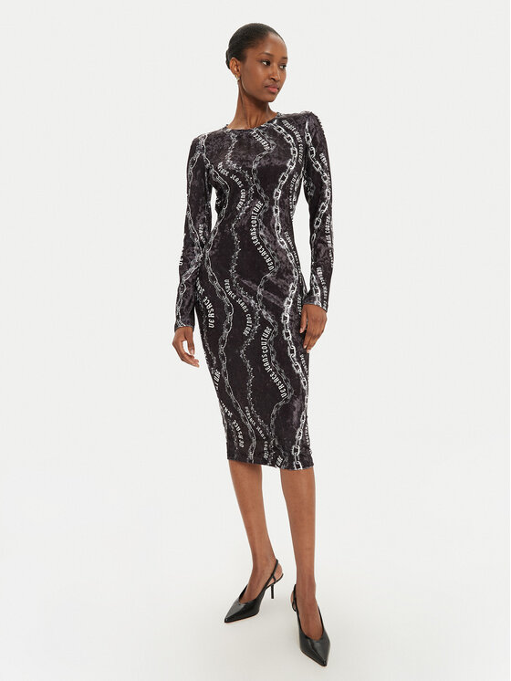 Versace Jeans Couture Versace Jeans Couture Rochie de zi 77HAO9B0 Negru Slim Fit