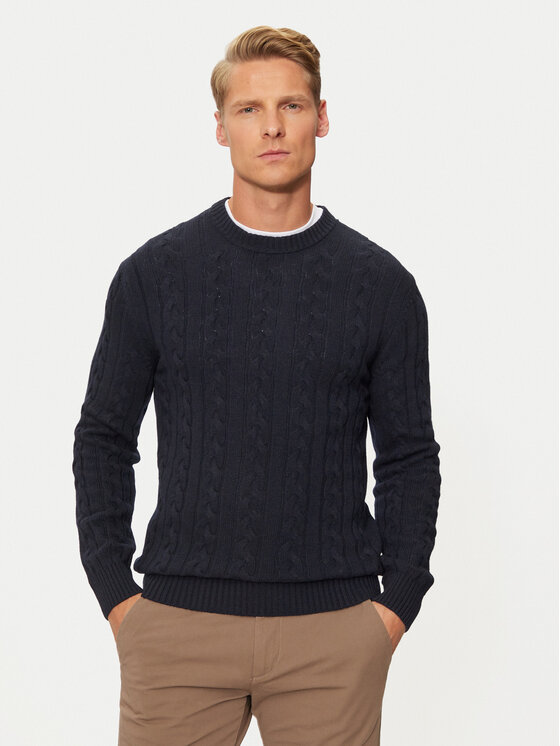 Męski Sweter United Colors Of Benetton, Rozmiar L, Granatowy, 1335U107G