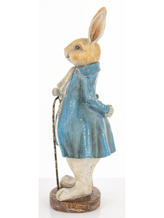 MIAhome MIAhome Figurka królik w płaszczu Niebieski