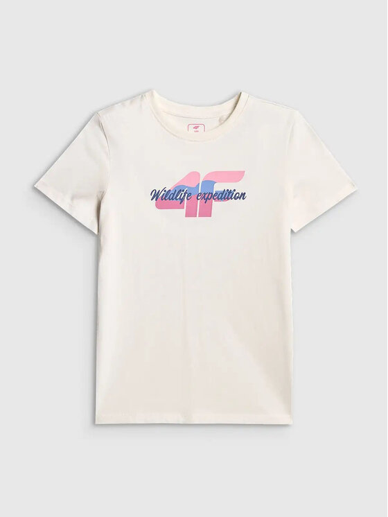 4F 4F T-Shirt 4FJWSS26TTSHF2885 Biały Active Fit