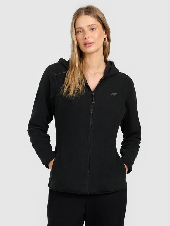 4F 4F Felpa di pile 4FRAW25TFLEF495-20S Nero Authentic Slim Fit