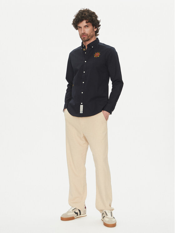 La Martina La Martina Cămașă Anselmo MACG01 OX092 Bleumarin Regular Fit