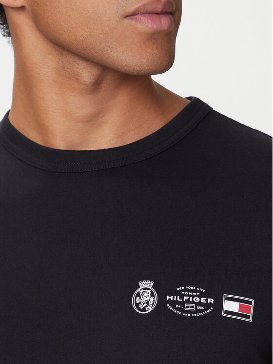 Tommy Hilfiger Tommy Hilfiger Футболка MW0MW40011 Чорний Regular Fit