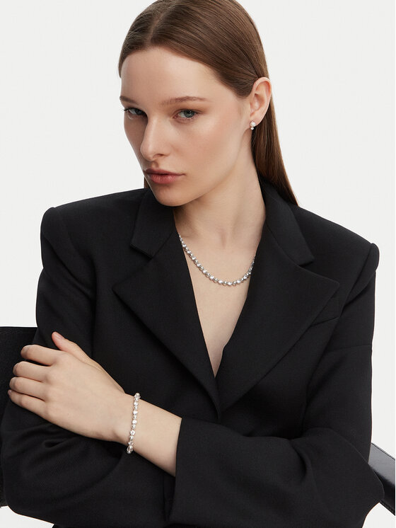 Swarovski Swarovski Kõrvarõngaste, käeketi ja kaelakee komplekt Matrix 5742040 Hõbedane