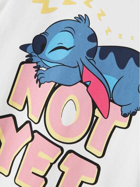 NAME IT NAME IT Nočná košeľa Stitch 13242966 Biela Regular Fit