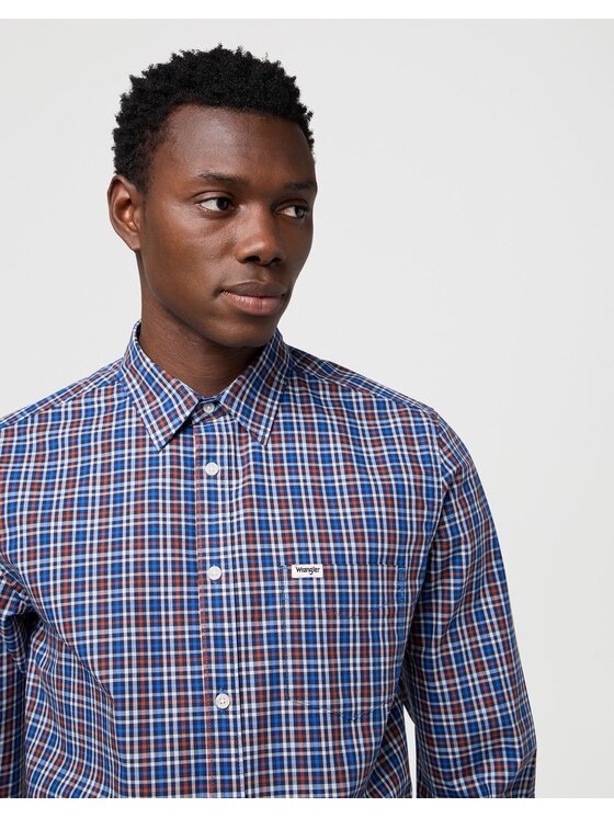 Wrangler Wrangler Koszula 1 PKT POPLIN SHIRT Kolorowy Regular Fit